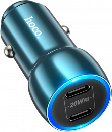 АЗУ Hoco Z48 20W+20W USB-Cx2 Sapphire Blue (6931474795007)