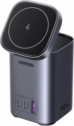 БЗУ Ugreen CD342 Nexode 2 in 1 USB-A + USB-Cx2 + Wireless 100W (15076)