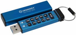 USB-A 5Gbps 128GB Kingston IronKey Keypad 200 AES-256 Encrypted Blue (IKKP200/128GB)
