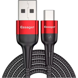 ESSAGER Fast Charging 5A USB-A to Type C 0.3m red