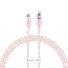 Baseus Explorer Series Fast Charging Cable with Smart Temperature Control Type-C to iP 20W 1m Pink