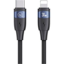 Usams US-SJ634 U85 Type-C To Lightning PD 30W Aluminum Alloy Fast Charging Data Cable 1.2m black