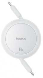 Baseus Free2Pull Mini Charging Cable USB-C to USB-C 60W 1m Moon White