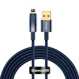 Baseus Explorer Series Auto Power-Off Fast Charging Data Cable USB to IP 2.4A 2m Blue