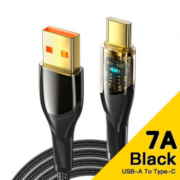 Essager Interstellar Transparent Design USB Charging Cable USB A to Type C 7A 1m black (EXCT-XJ01-P)