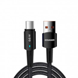 ESSAGER Sunset Type-C 6A USB charging and data Fully compatible cable 0.5m Black