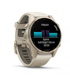Garmin Fenix 8 43mm AMOLED Sapphire Soft Gold w. Fog Gray/Dark Sandstone S. Band (010-02903-10/11) EU