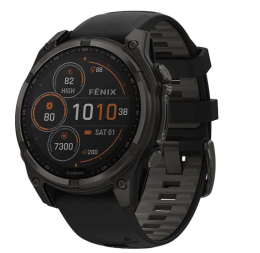 Garmin Fenix 8 47mm Solar Sapphire Carbon Gray DLC Titanium w. Black/Pebble Gray S. Band (010-02906-10/11) EU