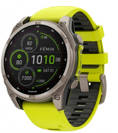 Garmin Fenix 8 47mm Solar Sapphire Titanium w. Amp Yellow/Graphite Silicone Band (010-02906-20/21) EU