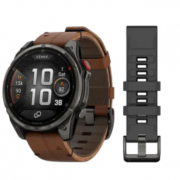 Garmin Fenix 8 Pro 47 mm AMOLED Carbon Gray DLC Titanium with Chestnut Leather Band (010-03198-40)  EU