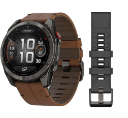 Garmin Fenix 8 Pro 51 mm AMOLED Carbon Gray DLC Titanium with Chestnut Leather Band (010-03199-40) EU