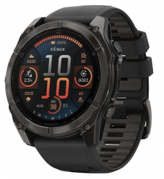 Garmin Fenix 8 51mm AMOLED Sapphire Carbon Gray DLC Titanium w. Black/Pebble Gray S. Band (010-02905-20/21) EU