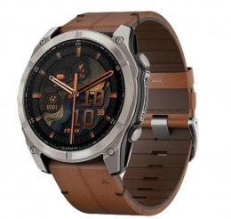 Garmin Fenix 8 51mm AMOLED Sapphire Carbon grey DLC w. Chestnut Leather Band (010-02905-40) EU