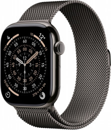 Apple Watch 11 GPS LTE 46mm - Slate Titanium Case with Slate Milanese Loop - M/L (MFD44)