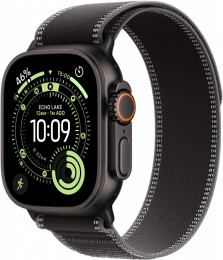 Apple Watch Ultra 3 - 49mm Black Titanium Case with Black/Charcoal Trail Loop - M/L (MF1H4)