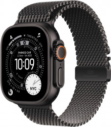 Apple Watch Ultra 3 - 49mm Black Titanium Case with Black Titanium Milanese Loop - Medium (MF1Q4)