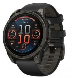 Garmin Fenix 8 43mm AMOLED Sapphire Carbon Gray DLC Tit. w. Black/Pebble Gray S. Band (010-02903-20/21) EU