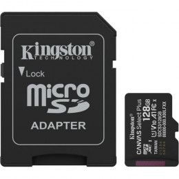 Kingston 128GB (з SD адаптером) Class 10 UHS-I U1 V10 A1 (SDCS3/128GB)
