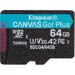 Kingston 64GB microSDXC сlass 10 UHS-I U3 V30 A2 Canvas Go Plus G4 (SDCG4/64GBSP)