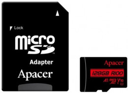 Apacer V10 A1 UHS-I U1 Micro SDXC 128GB with adapter (AP128GMCSX10UB)