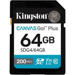 Kingston 64 GB SDXC Canvas Go! Plus UHS-I U3 V30 Class 10 (SDG4/64GB)