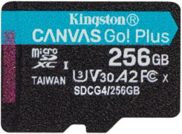 Kingston Canvas Go Plus Class 10 UHS-I U3 V30 A2 Micro SDXC 256GB (SDCG4/256GBSP)