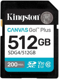 Kingston Canvas Go Plus Class 10 UHS-I U3 V30 SDXC 512GB (SDG4/512GB)