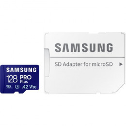 Samsung 128 GB microSDXC Pro Plus UHS-I U3 V30 A2 Class 10 + SD-adapter (MB-MD128SA/EU)