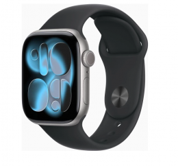 Apple Watch Series 11 GPS 42mm Space Gray Aluminium Case with Stone Gray Sport Band - S/M (MEW14+MXLG3)