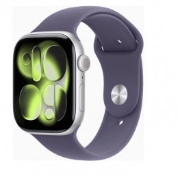Apple Watch Series 11 GPS 46mm Silver Aluminium Case with Purple Fog Sport Band - S/M (MEV94RK/A)