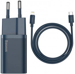 Baseus Super Si Quick Charger 1C 20W/Simple Wisdom Data Cable Type-C to iP 1m Blue TZCCSUP-B03