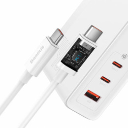 Baseus GaN5 Pro Fast Charger 2C+U 140W EU Cable Type-C to Type-C 1m White CCGP100202