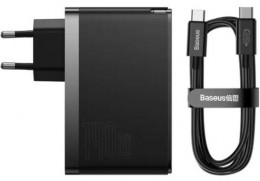 Baseus GaN5 Pro Fast Charger 2C+U 140W EU Cable Type-C to Type-C 1m Black CCGP100201