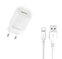 XO L157(EU) QC3.0 18W charger with TYPE-C cable (NB103) Білий