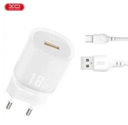 XO L157(EU) QC3.0 18W Charging Charger with Micro cable (NB103) білий