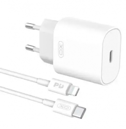 XO L91 25W TYPE-C fast charger with Lightning cable Білий