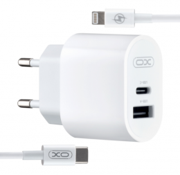 XO L97 A+C dual port Home charger with Lightning cable