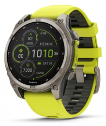 Garmin Fenix 8 47mm Solar Sapphire Titanium w. Amp Yellow/Graphite Silicone Band (010-02906-20) EU