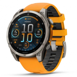 Garmin Fenix 8 51mm AMOLED Sapphire Titanium w. Spark Orange/Graphite Silicone Band (010-02905-10) EU
