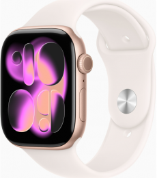 Apple Watch Series 11 GPS 46mm Rose Gold Alu. Case w. Light Blush S. Band - S/M (MEV64)