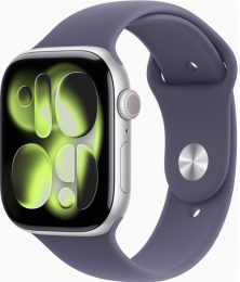 Apple Watch Series 11 GPS 46mm Silver Alu. Case w. Purple Fog S. Band - M/L (MEVA4)