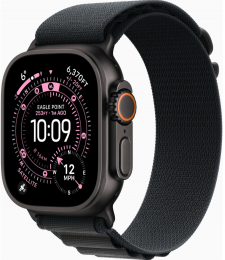 Apple Watch Ultra 3 GPS + Cellular 49mm Black Tit. Case w. Black Alpine Loop - Large (MF0X4)