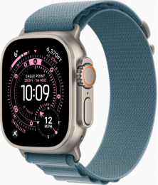 Apple Watch Ultra 3 GPS + Cellular 49mm Natural Tit. Case w. Light Blue Alpine Loop - Medium (MEWM4)