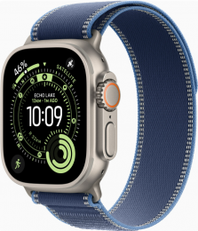 Apple Watch Ultra 3 GPS + Cellular 49mm Natural Tit. Case w. Blue/Bright Blue Trail Loop - S/M (MEWR4)