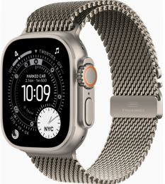 Apple Watch Ultra 3 GPS + Cellular 49mm Natural Tit. Case w. Natural Tit. Milanese Loop - Medium (MEWY4)