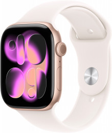 Apple Watch Series 11 GPS - 42mm Rose Gold Aluminium Case with Light Blush Sport Band - S/M (MEU04)
