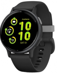 Garmin vivoactive 5 Slate Aluminum Bezel with Black Case and Silicone Band (010-02862-10/50/5A) EU