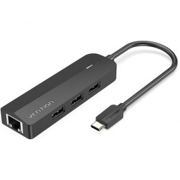 VENTION USB 3.1 Type-C to 3xUSB 2.0+MicroUSB+RJ45 100M Ethernet black (TGOBB)
