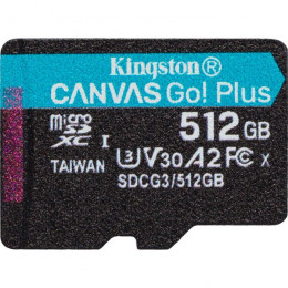 Kingston 512GB microSDXC сlass 10 UHS-I U3 V30 A2 Canvas Go Plus G4 (SDCG4/512GBSP)