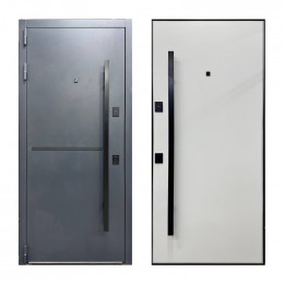 Входная дверь Sarmak™ Термолайн ДР с терморазрывом 2050х860 мм Антрацит/Белый левая